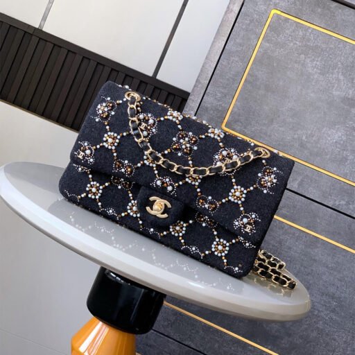 CHANEL Pearl Classic Double Flap Handbag(HIGH-END GRADE)