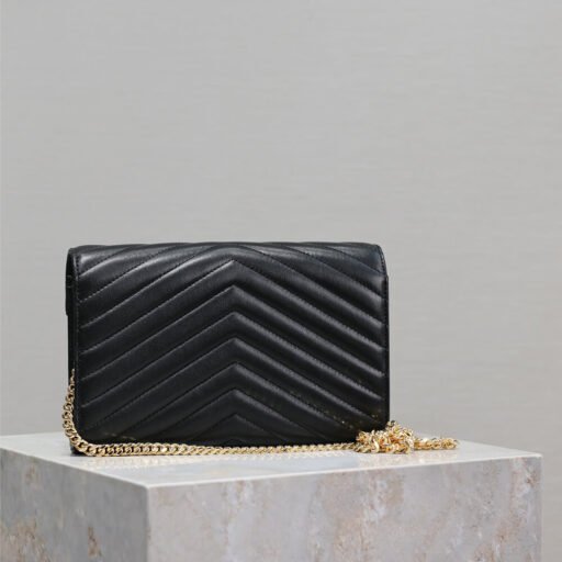 YSL cassandre chain wallet in lambskin